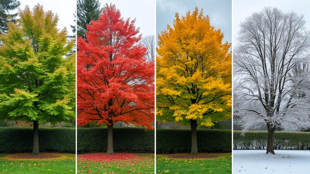 Seasonal changes of a tree throughout the year